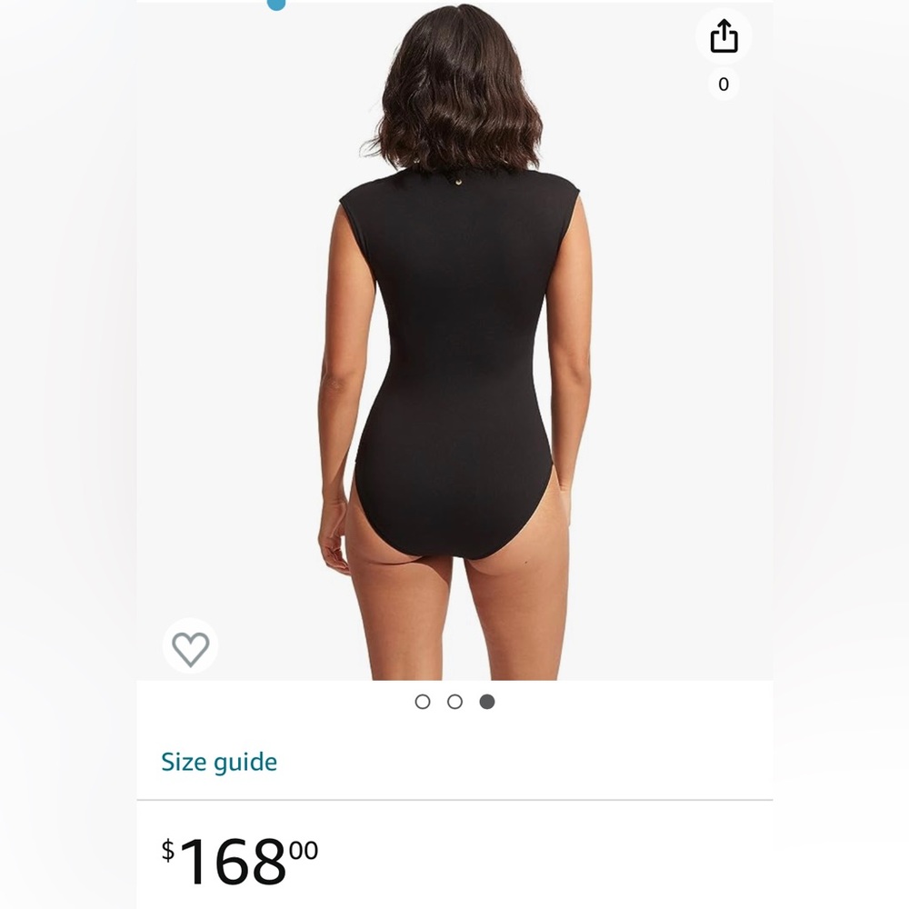 Seafolly Black Zip-Front One-Piece Swimsuit - Picture 14 of 14